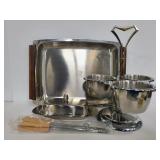Stainless steel, Kromex and Oneida serving pieces
