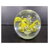 Vintage glass flower paperweight