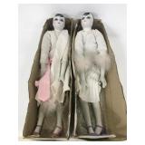 Pair of flapper porcelain dolls Balos collectables