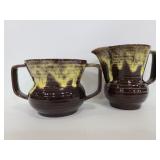 Two vintage Johannes Brahm drip pottery