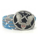 I will survive skull belt buckle w/paracord belt