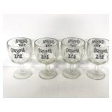 4 vintage Olympia beer goblets