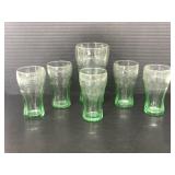 Lot of 6 Coca-Cola glasses 5 small 1 large