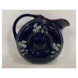 Hall Pottery blue floral ceramic pitcher