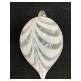 Hand blown art glass swirl ornament