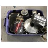 Bin of vintage kitchen items