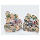 Two musical wall fountains