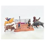 Magnetic bull riding scene toy