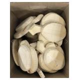 Twelve unpainted wood crafting pumpkins