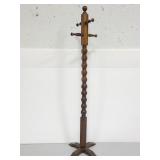 Wood spindle coat rack