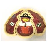 Three piece ceramic turkey serving platter