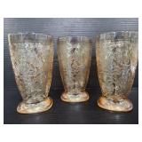 Trio of pearlescent embossed glasses