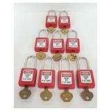 Nine Master lock red safety locks with keys