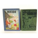 Heidi and Robin Hood vintage hardcover books