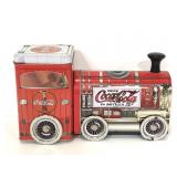 Vintage Coca-Cola train shaped tin