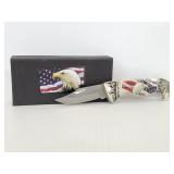 Patriotic Eagle pocket knife with box