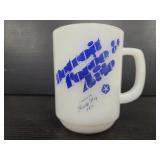 Detroit Forge & Axle milk glass Chrysler mug