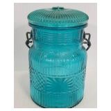 Blue glass Avon Jar