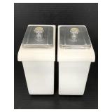 Two vintage ceramic soda fountain dispensers