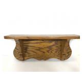 Vintage oak wooden wall shelf