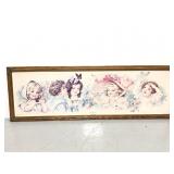 Vintage framed "Butterfly Time" print