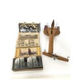 Vintage wooden Stereoscope w/ assorted pictures