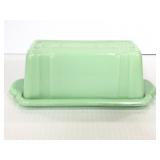 Jadeite glass butter dish