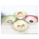 The French Saxon China floral plates & others