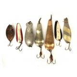 Lot of seven vintage metal fishing lures