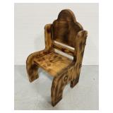 Small handcrafted wooden chair
