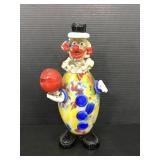 Blown glass artwork clown statue