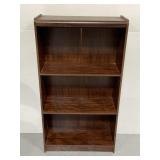 3-tier bookcase with faux mahogany wood finish