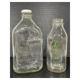 Pair of glass milk jugs - Oberweis & Cream Cup