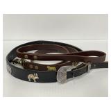 Human belt & short dog leash with emblem accents