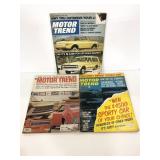Three vintage Motor Trend magazines