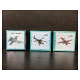 Trio of die cast mini planes pencil sharpeners