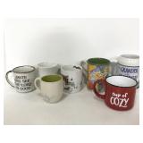 Lot of 7 coffee cups various sizes