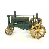 Vintage painted die cast toy tractor