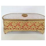Matson Style gold tone filigree jewelry box