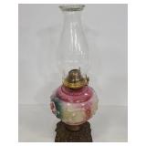 Antique oil lamp w/ glass shade Banner Burner
