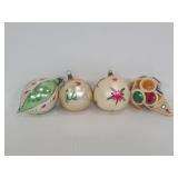 Four vintage Christmas ornaments