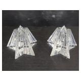 Two Waterford cut crystal shining star paperweight
