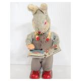 Antique bunny baby book wind up toy