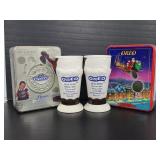 Two Vintage Oreo tins & two sundae glasses