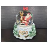 San Francisco music box Rudolph snow globe
