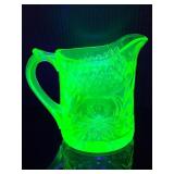 Vintage vaseline glass creamer