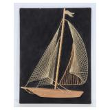 Vintage string nail art schooner ship picture