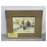 Signed print of Jerusalem street w/ certificate