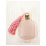 Vintage frosted pink glass perfume bottle