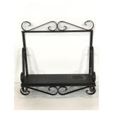 Black wrought metal small wall shelf